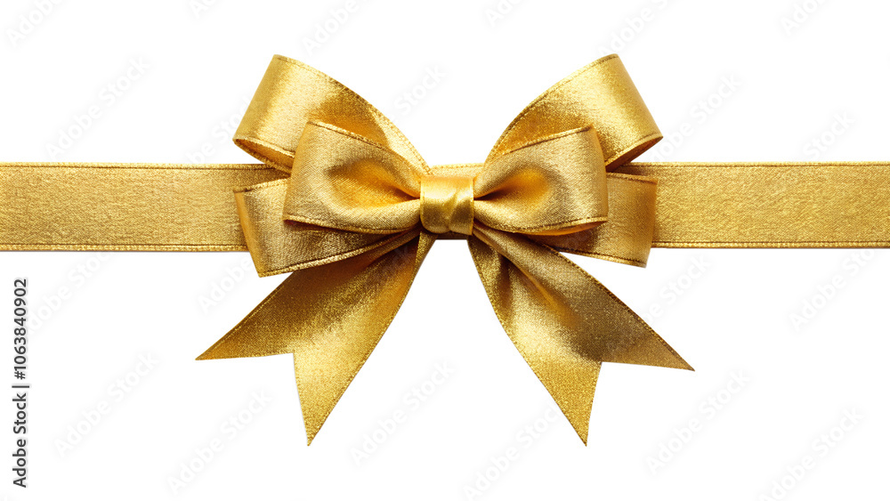 Fototapeta premium golden bow isolated on white