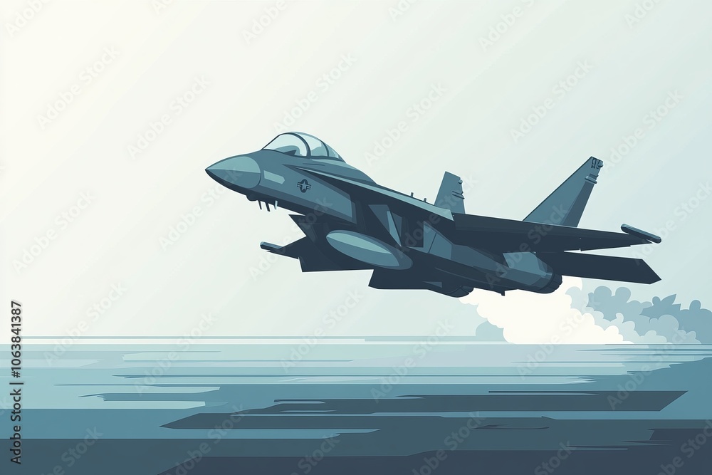 Fighter Jet Taking Off From Aircraft Carrier Fighter Jet Taking Off From Aircraft Carrier