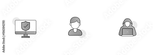 User and Identity Management. Icons Included: User Profile, Unauthorized Access, Shielded Computer