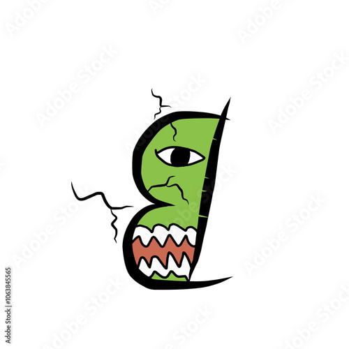 Monster caracter image cartoon cute ,funny, abstrac and elegand