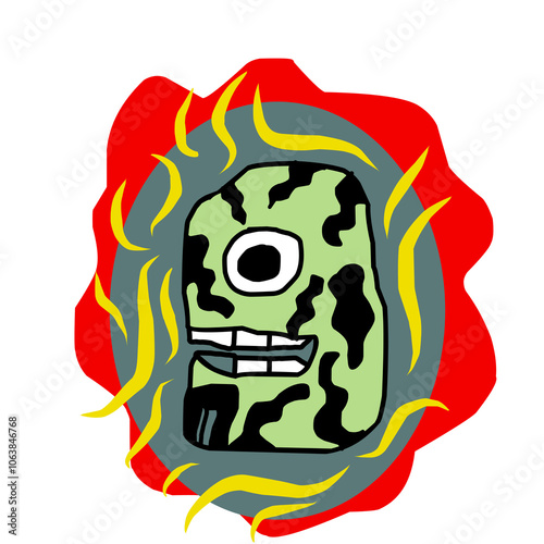 Monster caracter image cartoon cute ,funny, abstrac and elegand