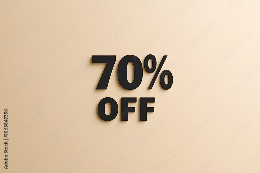 discount sale of 70% off, special offer in shopping, promotion for clearance