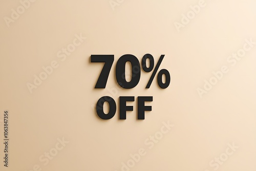 discount sale of 70% off, special offer in shopping, promotion for clearance