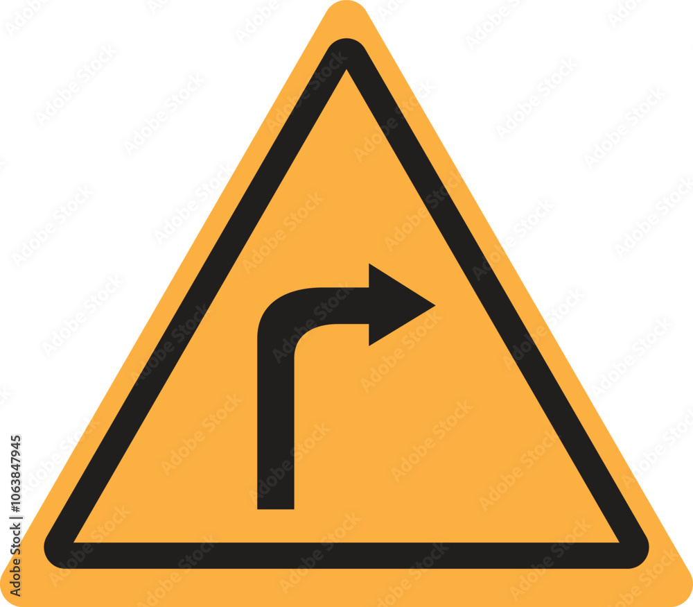 Right-turn sign illustration want to be used as an icon. Right-turn sign illustration want to be used as an icon.