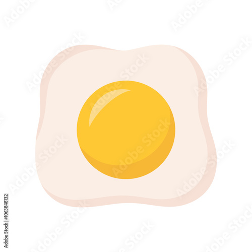 fried egg isolated, flat style