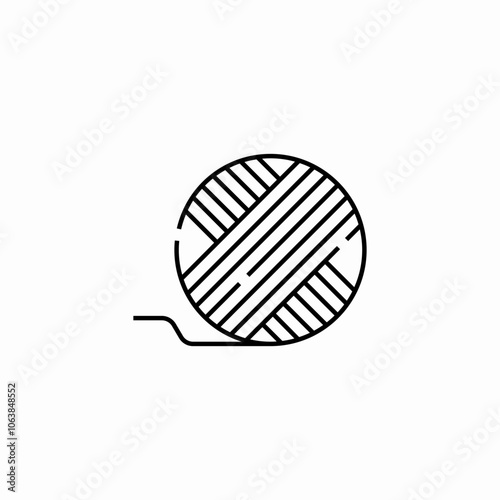 knitting ball icon sign vector