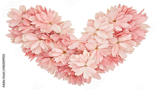 Create a stunning floral heart design using beautiful pink flowers for your next art project transparent background