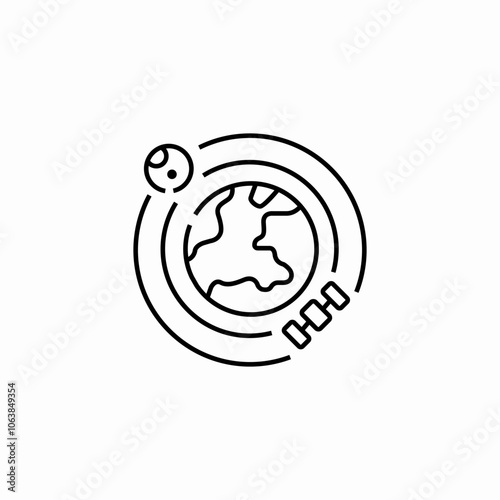 planet moon satellite icon sign vector