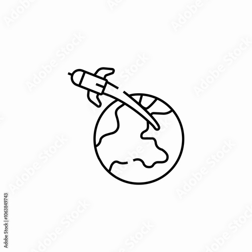 spaceship earth launch icon sign vector