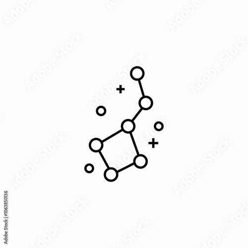 ursa major constellation icon sign vector