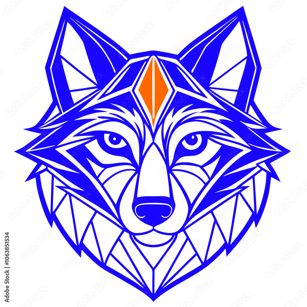 Fototapeta premium wolf head vector a clean geometric design of a wolf s face Vector Design and illustration