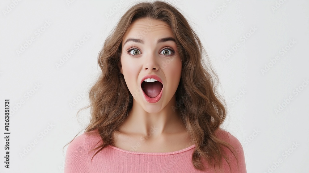 Teenager girl with shocked facial expression. Surprised face expression Teenager girl with shocked facial expression. Surprised face expression