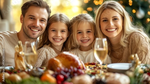 Happy Family Celebrating Festive Holiday Meal Together