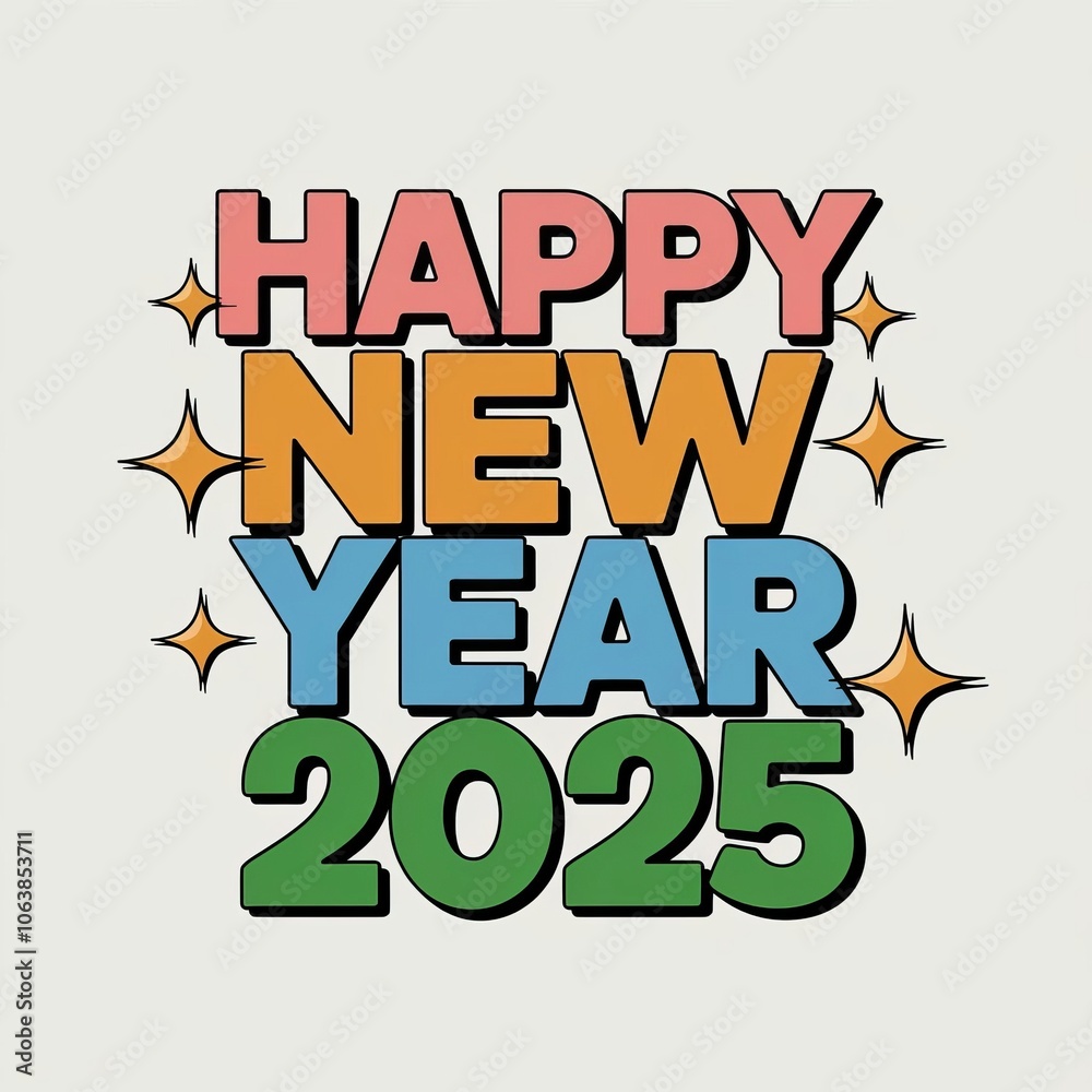 Fototapeta premium Happy new year 2025 with back ground 
