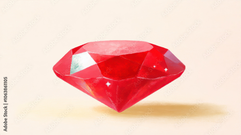Low-poly Design of a Vibrant Red Gem Against a Red Gradient Background Low-poly Design of a Vibrant Red Gem Against a Red Gradient Background
