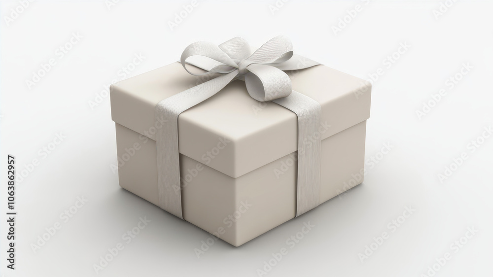 Realistic White Box Gift Mockup on a Clean White Background for Various Design Projects