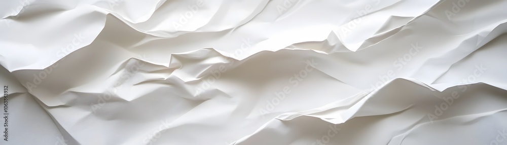 Obraz premium Abstract White Crumpled Paper Texture