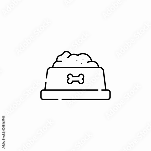 dog food bowl icon sign vector