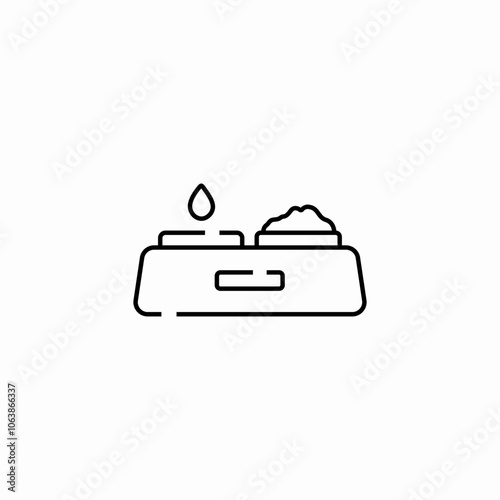 pet food water bowl icon sign vector