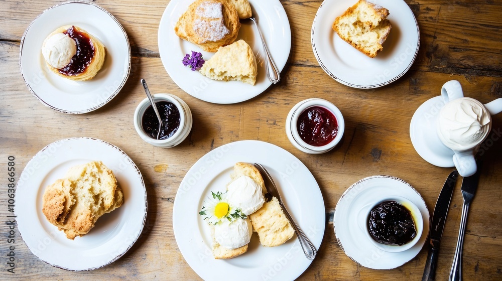 Delicious Afternoon Tea with Scones and Jam Delicious Afternoon Tea with Scones and Jam