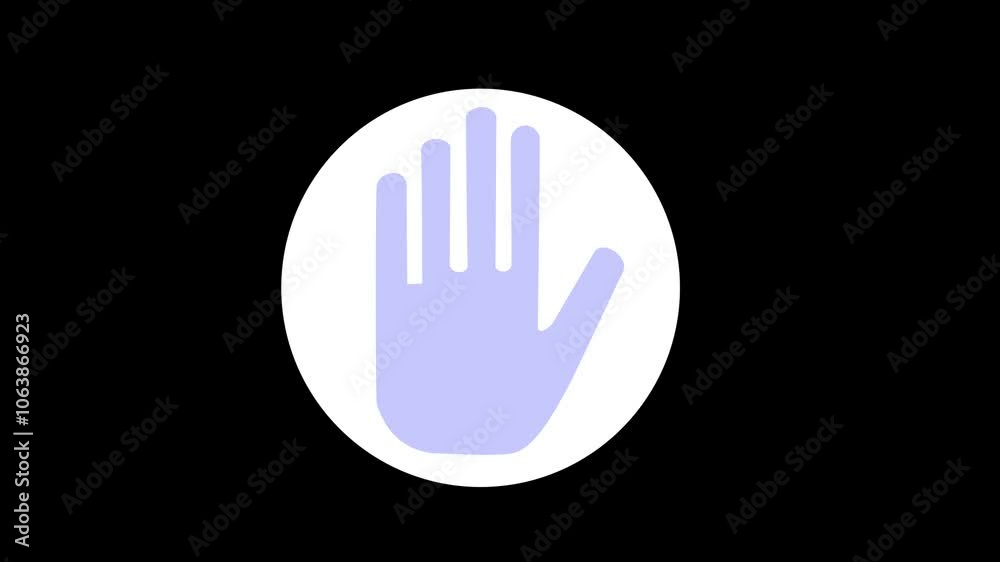 Stop Hand Gesture hand Alert Signal Animation on green screen Stop Hand Gesture hand Alert Signal Animation on green screen