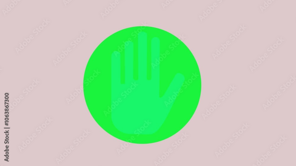 Stop Hand Gesture hand Alert Signal Animation on green screen Stop Hand Gesture hand Alert Signal Animation on green screen