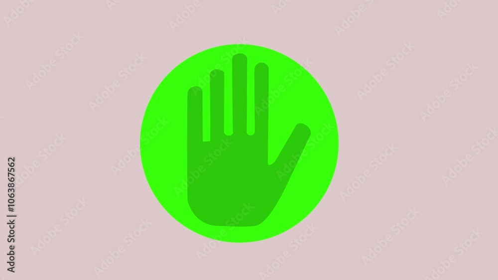 Stop Hand Gesture hand Alert Signal Animation on green screen Stop Hand Gesture hand Alert Signal Animation on green screen