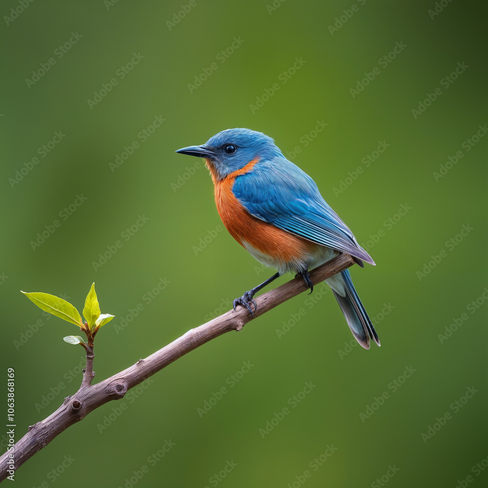 Blue Bird Resting Gracefully on a Branch Blue Bird Resting Gracefully on a Branch