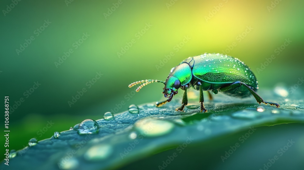 Naklejka premium bug on a leaf