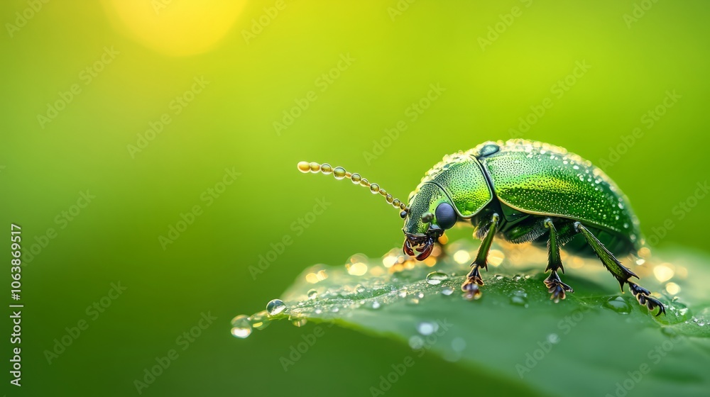 Naklejka premium bug on a leaf