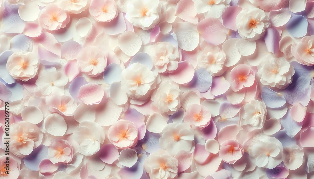 Obraz premium Pastel Petal Rain background,generative ai