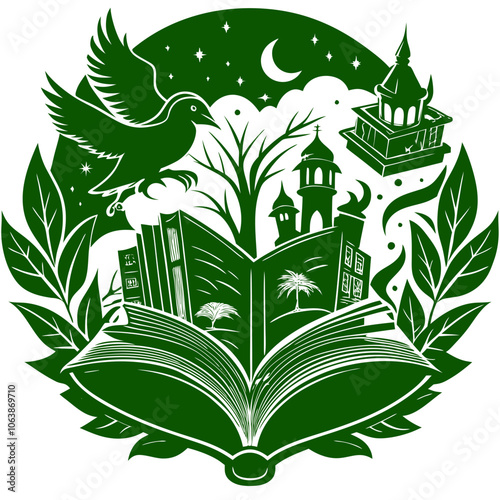 graphic depictions of literary themes Vector Design and illustration