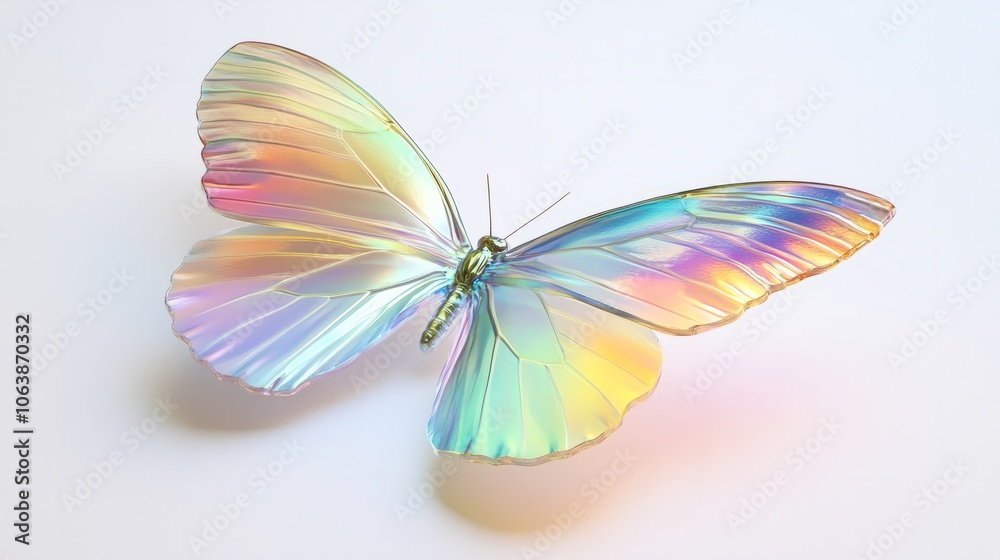 holographic colored butterfly isolated on white holographic colored butterfly isolated on white