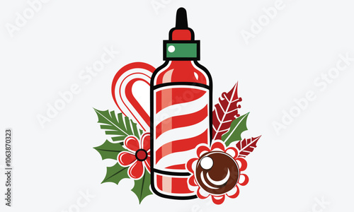 Christmas Day, Gingerbread Glow silhouette white background illustration, Generative Ai,