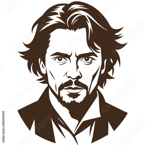 minimalist portraits of famous figures portrait of a person Vector Design and illustration