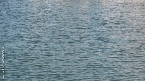 view on sea water small waves from light wind