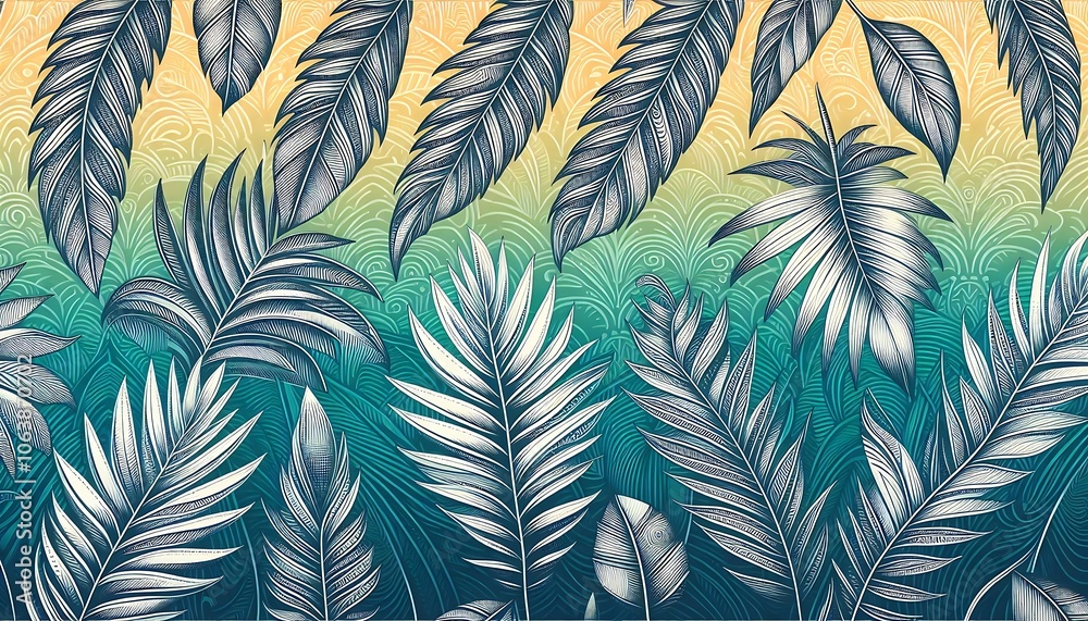 Tropical Palm Patterns background,generative ai Tropical Palm Patterns background,generative ai
