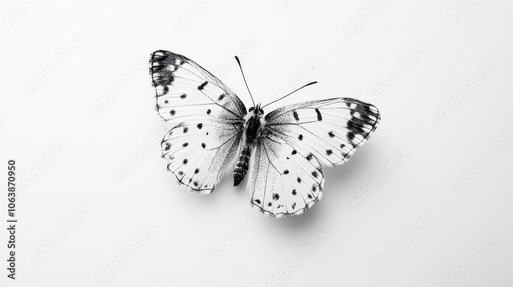 Naklejka premium black and white butterfly isolated on white