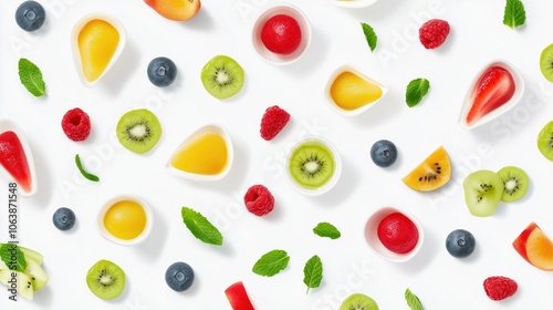 Wallpaper Mural Colorful Fruit Arrangement on White Background Torontodigital.ca