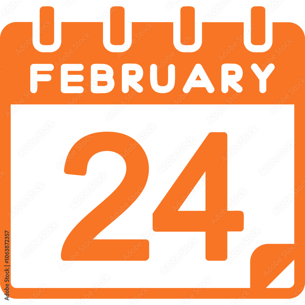 24 February Vector Icon Design 24 February Vector Icon Design