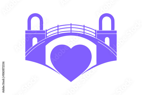 Love Lock Bridge vector art illustration