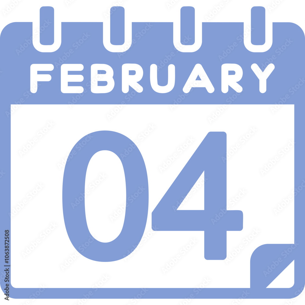 4 February Vector Icon Design 4 February Vector Icon Design