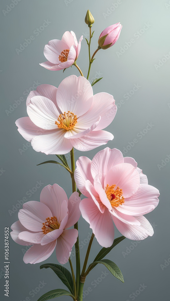 Obraz premium Beautiful Pink Flowers - Biology, Background, Phone Wallpaper, Nature, Card, Celebration, Gift, Bouquet