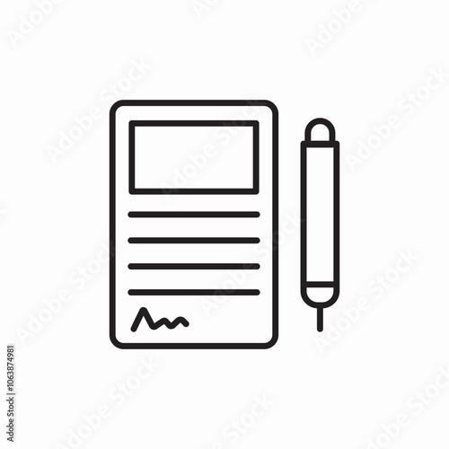 contract signature icon sign vector
