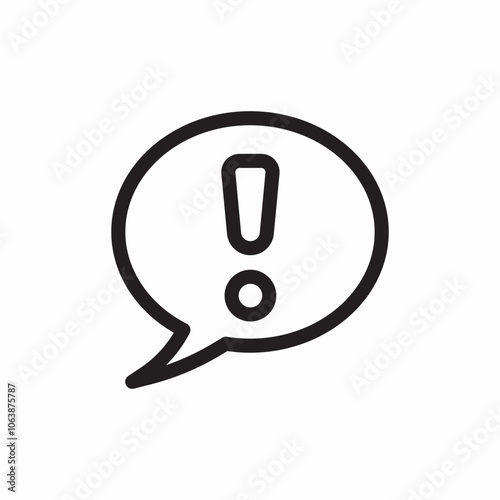 speech bubble exclamation mark icon sign vector