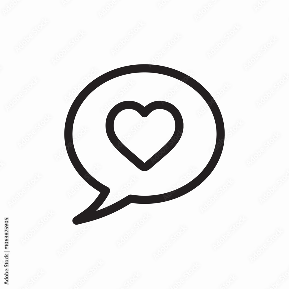 speech bubble heart love icon sign vector speech bubble heart love icon sign vector