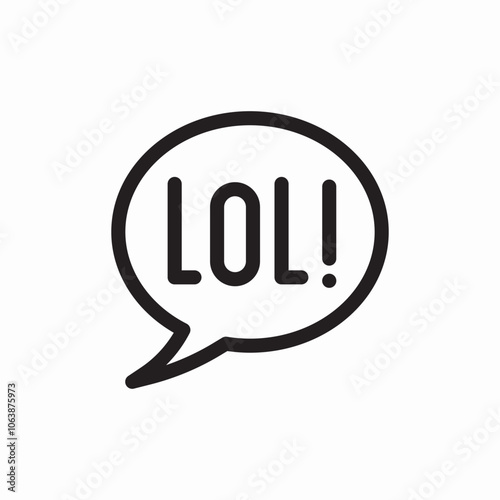speech bubble lol icon sign vector
