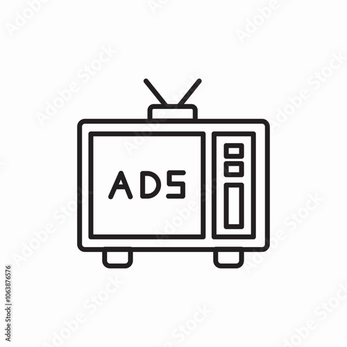 tv ads icon sign vector