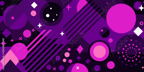 Captivating abstract background filled with geometric shapes and stars, creating a lively and energetic design. Perfect for any modern and creative project that needs a touch of vibrancy