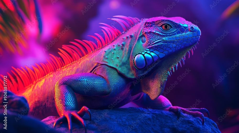 Fototapeta premium iguana on a tree